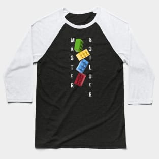 Master Builder Lego Brick Colorful Design Baseball T-Shirt